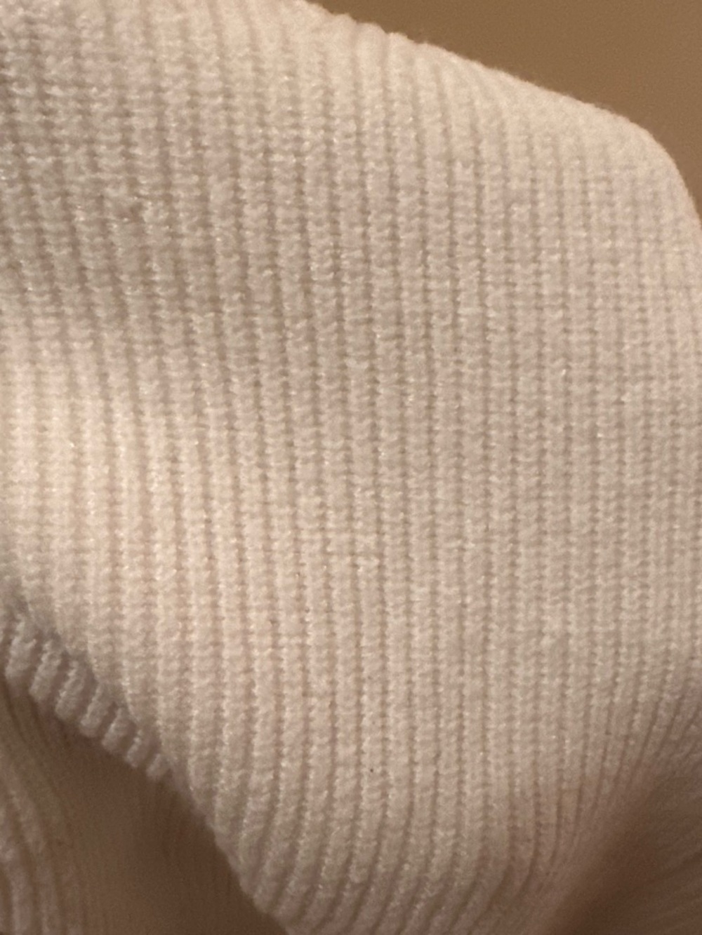 Jennifer Lopez Cream Ribbed Crew Neck Sweater